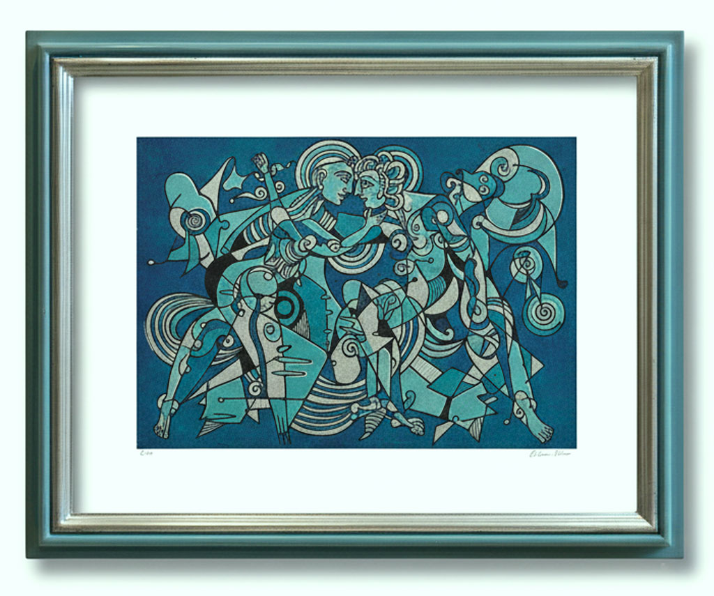 Akhenaton Vieux bleu intérieur argent