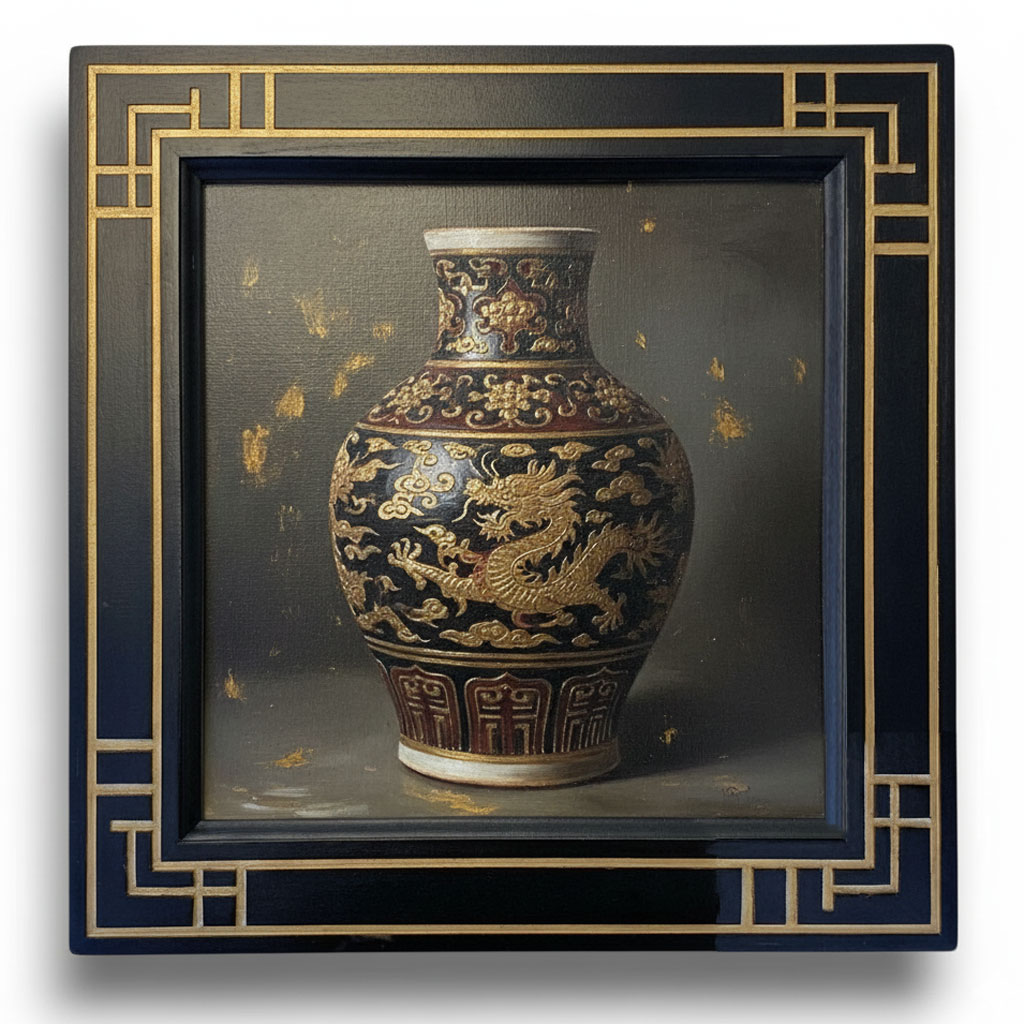 Biblos 60 Art Deco rainures or sur noir