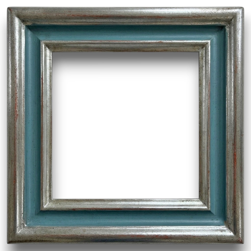 Fina L: 25 mm / H: 20 mm  Argent creux vieux bleu