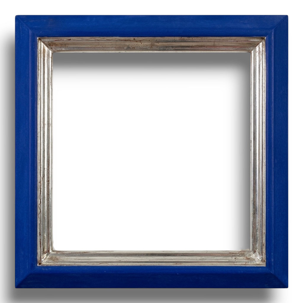 Frézia L: 30 mm / H: 25 mm  Bleu pierre vif filet or blanc